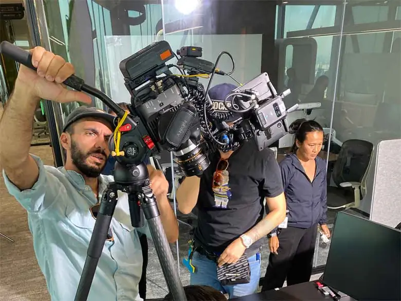On-location production crew filming in Thailand